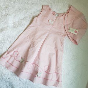 Chelsea's Corne %100 Cotton Pink Dress + Hat.